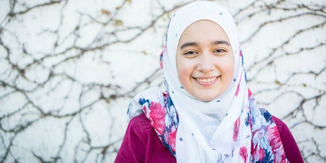 beautiful hijab woman smiling